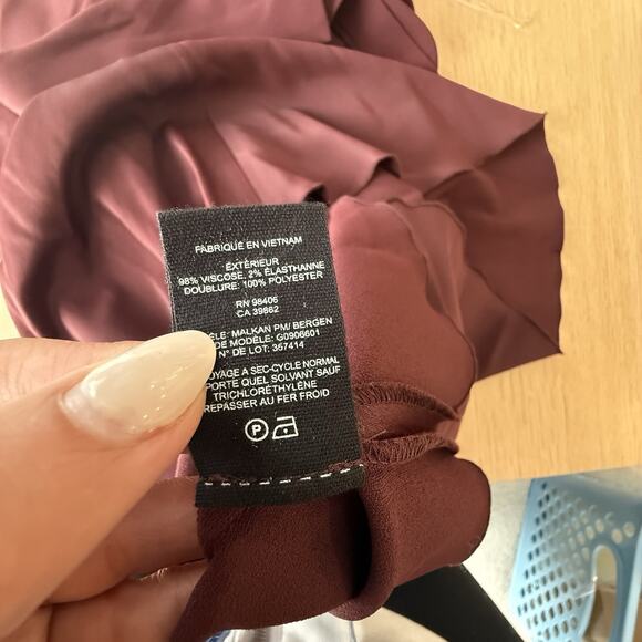 NWT Theory Malkan Burgundy Flared Hem Shift Dress Size 00 2385 - Picture 8 of 9